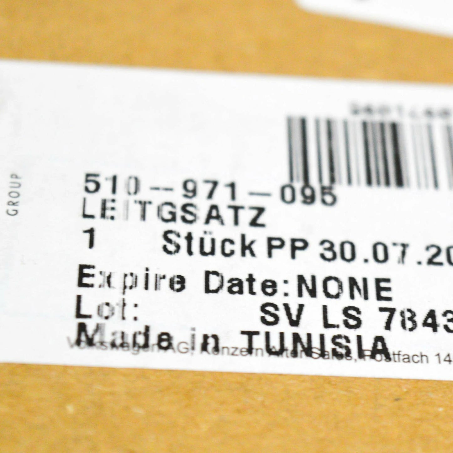 NEW VW GOLF SPORTSVAN MK7 FRONT PARKING SENSORS CABLE HARNESS 510971095 ORIGINAL