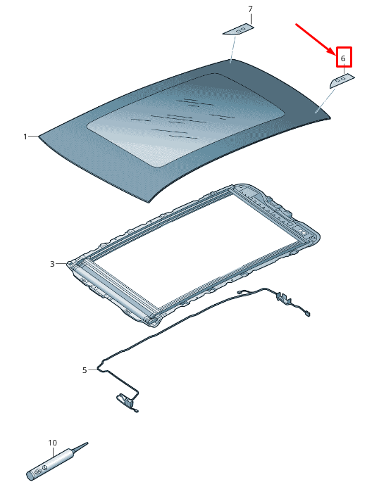 new skoda kamiq rear left glass roof cap 658853657 original