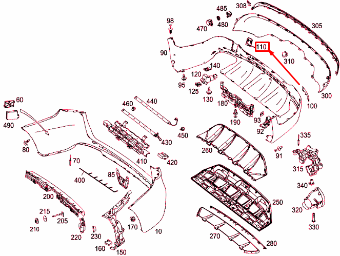 NEW MERCEDES-BENZ GLC X253 REAR BUMPER TOW EYE COVER A2538850023 ORIGINAL