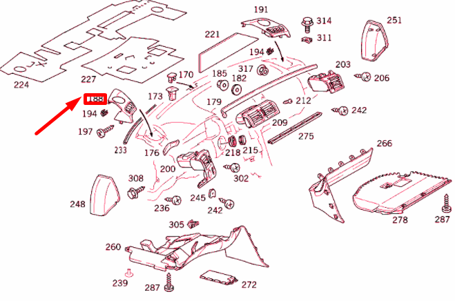 NEW MB E W210 DASHBOARD LEFT LOUDSPEAKER COVER LHD A21068005398F88 ORIGINAL