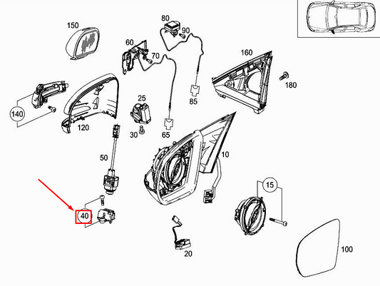 new mercedes-benz c w205 left mirror camera bracket a2058201100 original