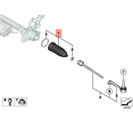 NEW BMW M2 COUPE F87 STEERING RACK BELLOW KIT 32107853616 ORIGINAL