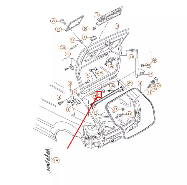 NEW AUDI A3 8P REAR LID STOP BUFFER 8E0823429A ORIGINAL