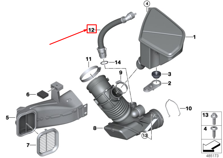 new bmw 5 touring g31 heating element pipe 13718573971 original
