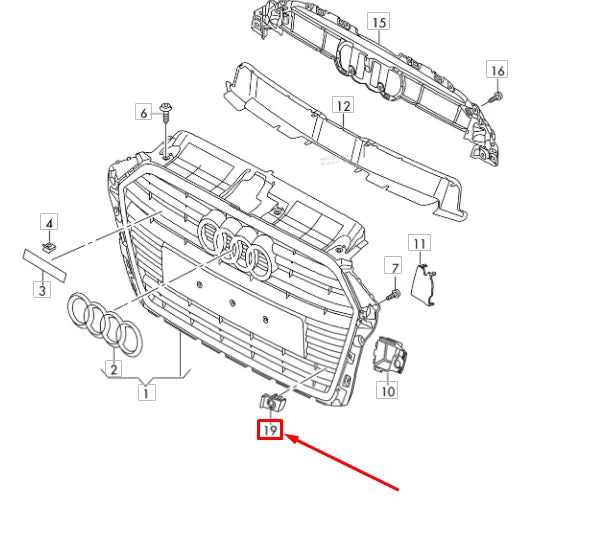 NEW AUDI A3 8V FRONT LEFT INNER ULTRASOUND SENSOR SUPPORT 8V3919267FRN4