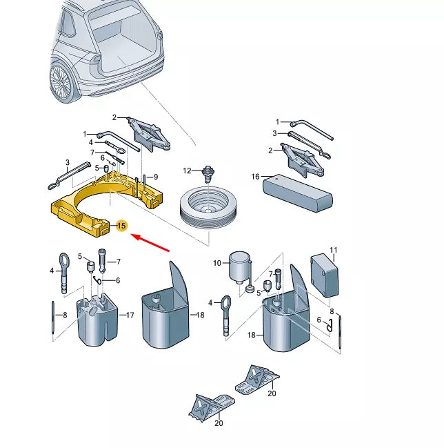 NEW VW TIGUAN AD MK2 TRUNK TOOLBOX FOAM 5NA012115C