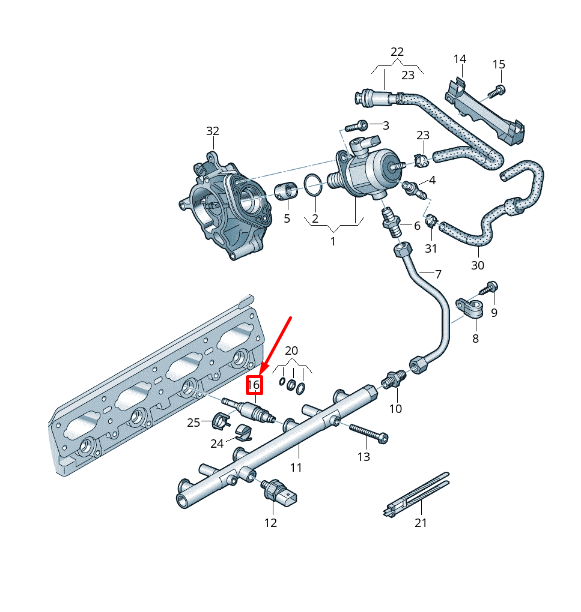 NEW VW JETTA MK6 162 FUEL INJECTOR 06A906036Q ORIGINAL