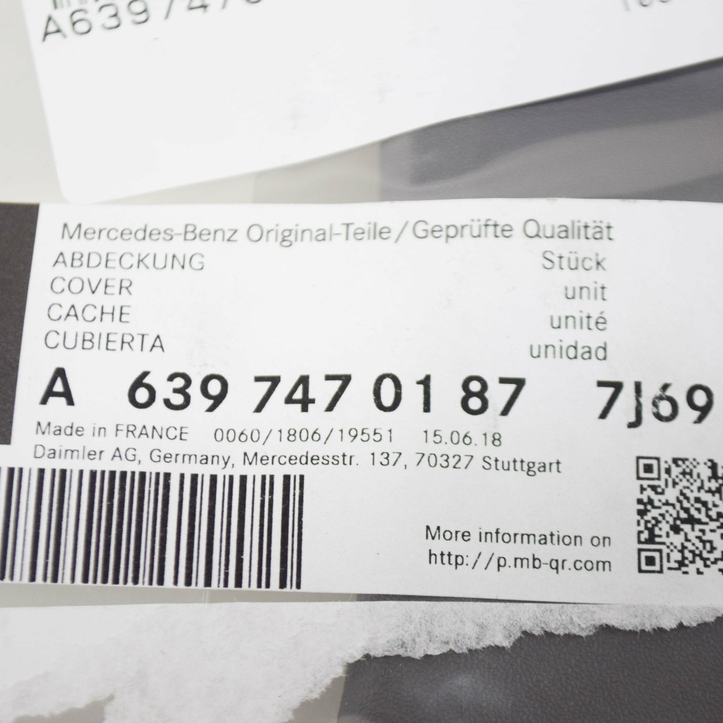 NEW MB VITO W447 REAR PANEL DOOR INTERIOR LOCKING COVER A63974701877J69 ORIGINAL