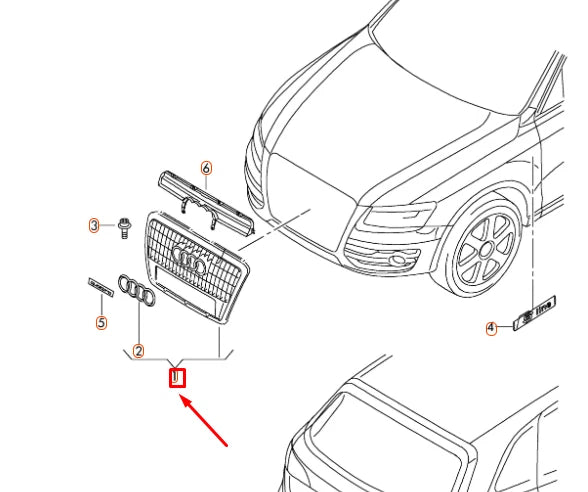 NEW AUDI Q5 8R RADIATOR GRILLE A-LINE 8R0853651CT94 ORIGINAL