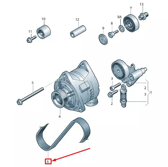 NEW AUDI Q7 4L ALTERNATOR POLY-V-BELT 05A903137A