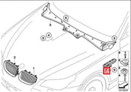 NEW BMW 5 E60 M5 FRONT LEFT FENDER WING GRILLE TRIM 51137896849 ORIGINAL