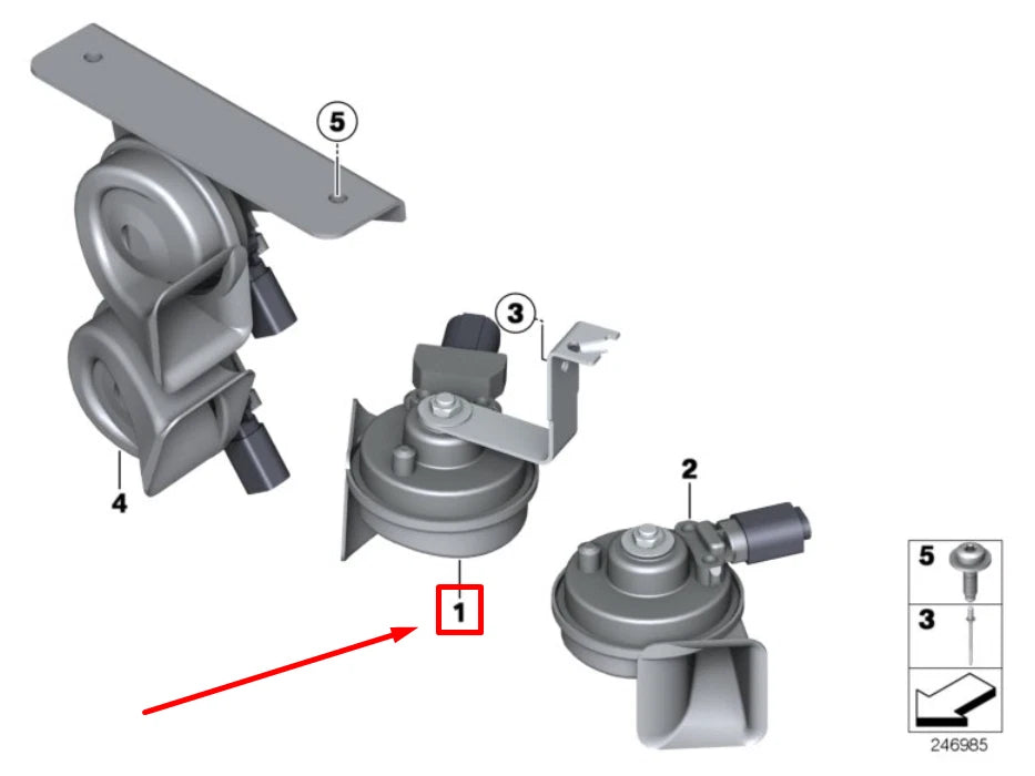 NEW BMW 2 COUPE F22, F87 LOW PITCH HORN SIGNAL 7850337 61337850337 ORIGINAL