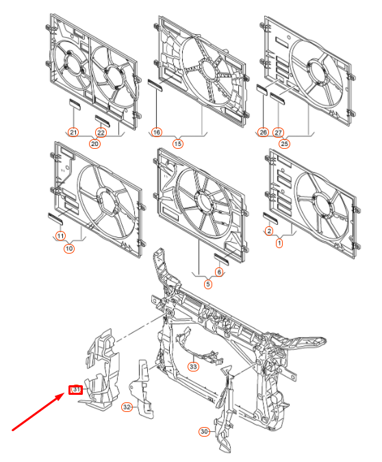 NEW AUDI A3 8V RADIATOR SUPPORT RIGHT AIR GUIDE 8V0121284 ORIGINAL
