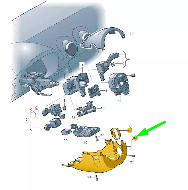 NEW AUDI A3 8P STEERING WHEEL COLUMN LOWER COVER TRIM 8P0953512A6PS
