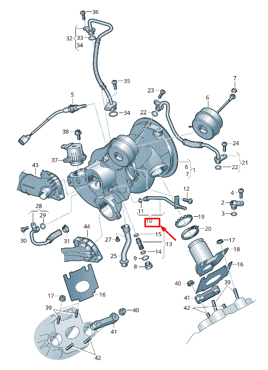new audi q5 fy exhaust gas turbocharger connecting pipe 06m133380a original