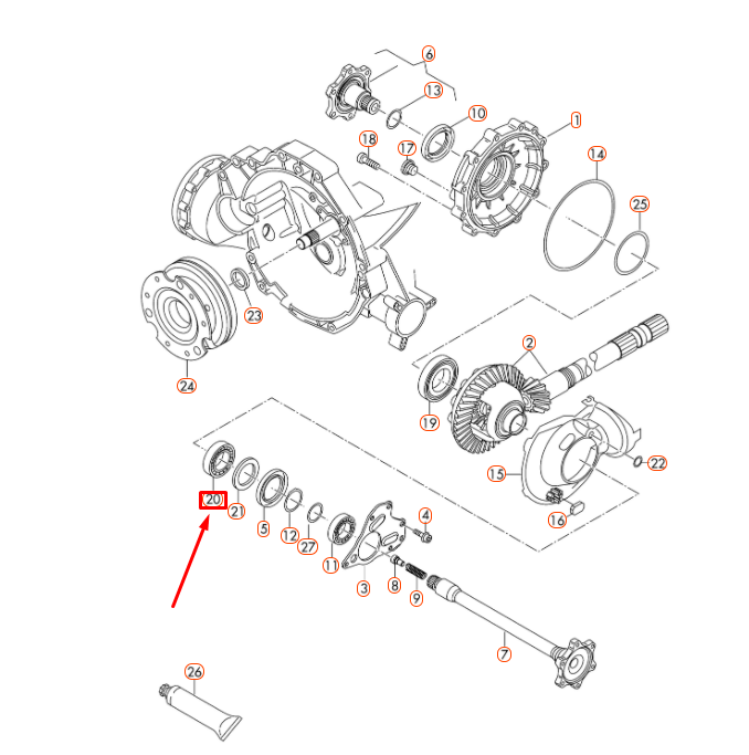 NEW AUDI A4 B8 MANUAL TRANSMISSION DIFFERENTIAL LEFT BEARING 0B4409123E ORIGINAL