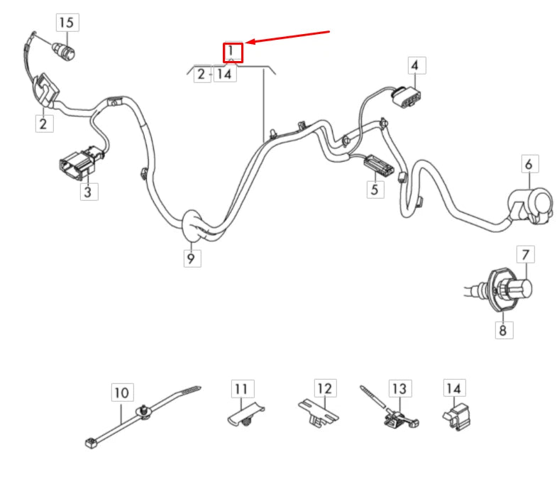 NEW AUDI Q7 4M TOW HITCH WIRING HARNESS 4M0971124H
