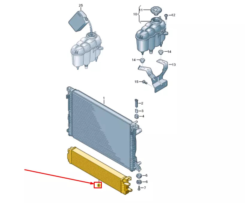 NEW AUDI A4 8W B9 INTERCOOLER RADIATOR 8W0145804A ORIGINAL