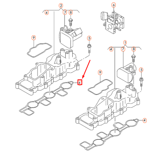 new audi a4 b7 intake manifold gasket seal 059129717j original