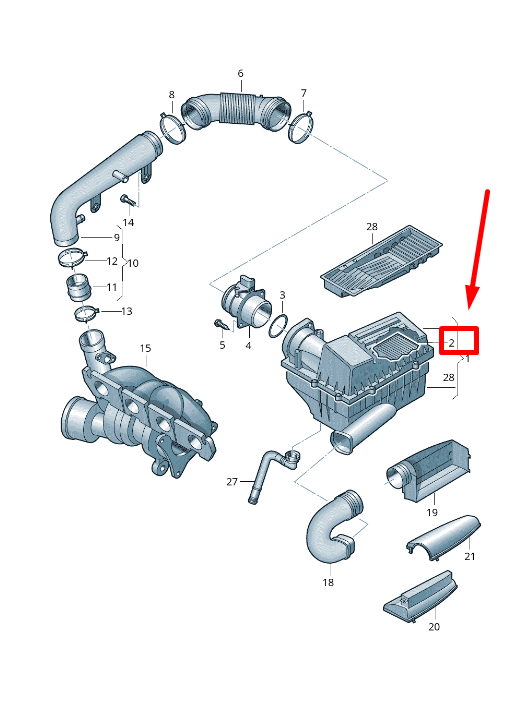 new audi a3 8p air filter 1k0129620d 2.0 diesel original