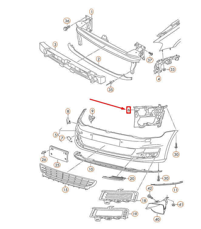 NEW VOLKSWAGEN GOLF MK7 FRONT BUMPER LEFT SUPPORT ELEMENT 5G0807723C