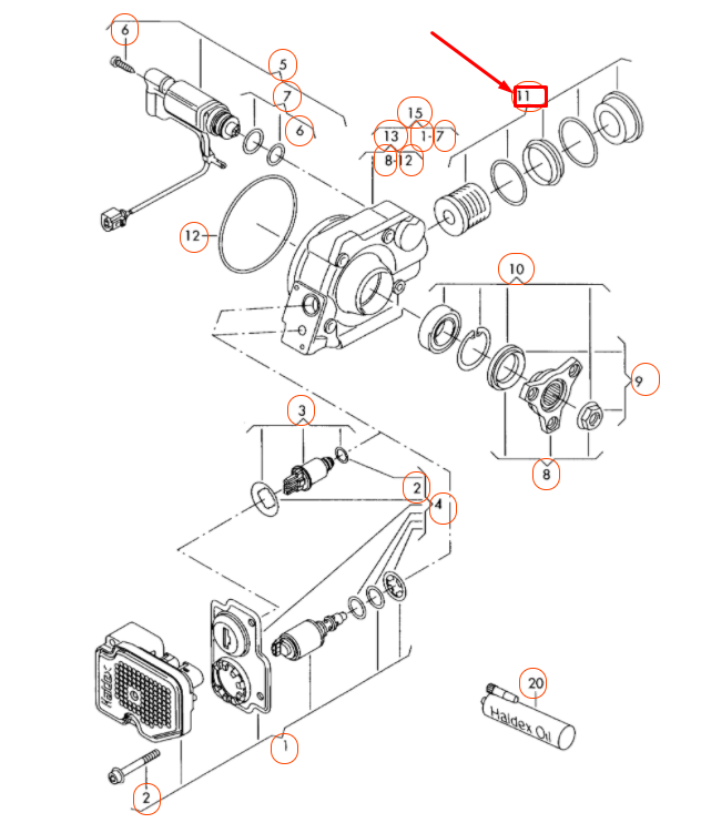 NEW AUDI A3 8P REAR HALDEX OIL FILTER SERVICE KIT 02D598574 ORIGINAL