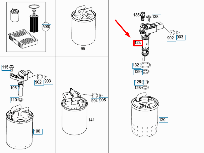 NEW MB SPRINTER W906 WATER SENSOR AND HEATER HEATING ELEMENT A0001593704