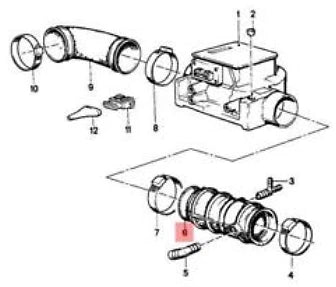 NEW BMW 6 E24 AIR MASS METER BOOT 13541707080 1707080 ORIGINAL