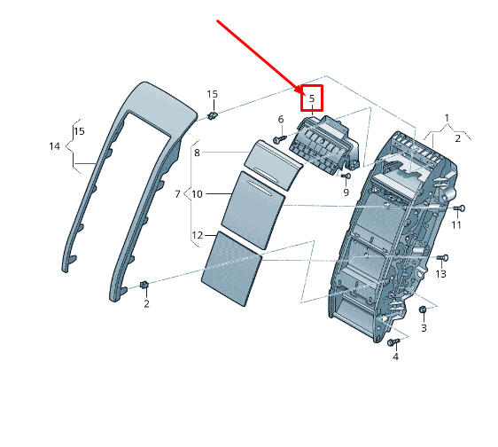 new audi a8 4h rear console upper lid 4h4862502 original