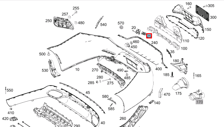 NEW MB CLS C257 REAR BUMPER TOW HOOK LOWER EYE COVER A2578857302 ORIGINAL