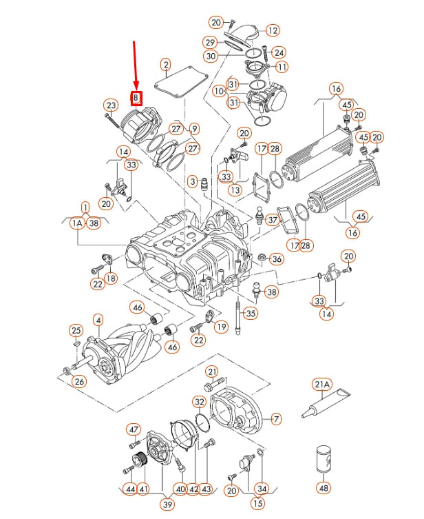 NEW AUDI A4 B8 THROTTLE VALVE ADAPTER 06E133062H ORIGINAL