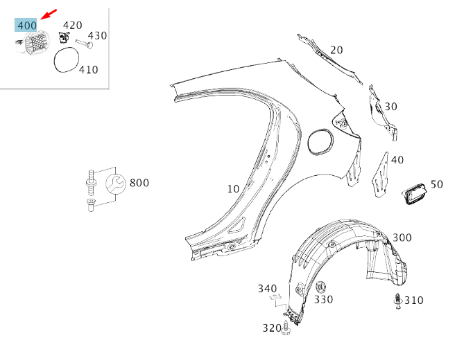NEW MERCEDES-BENZ A W176 FUEL TANK FILLER RECESS A1766303200 ORIGINAL