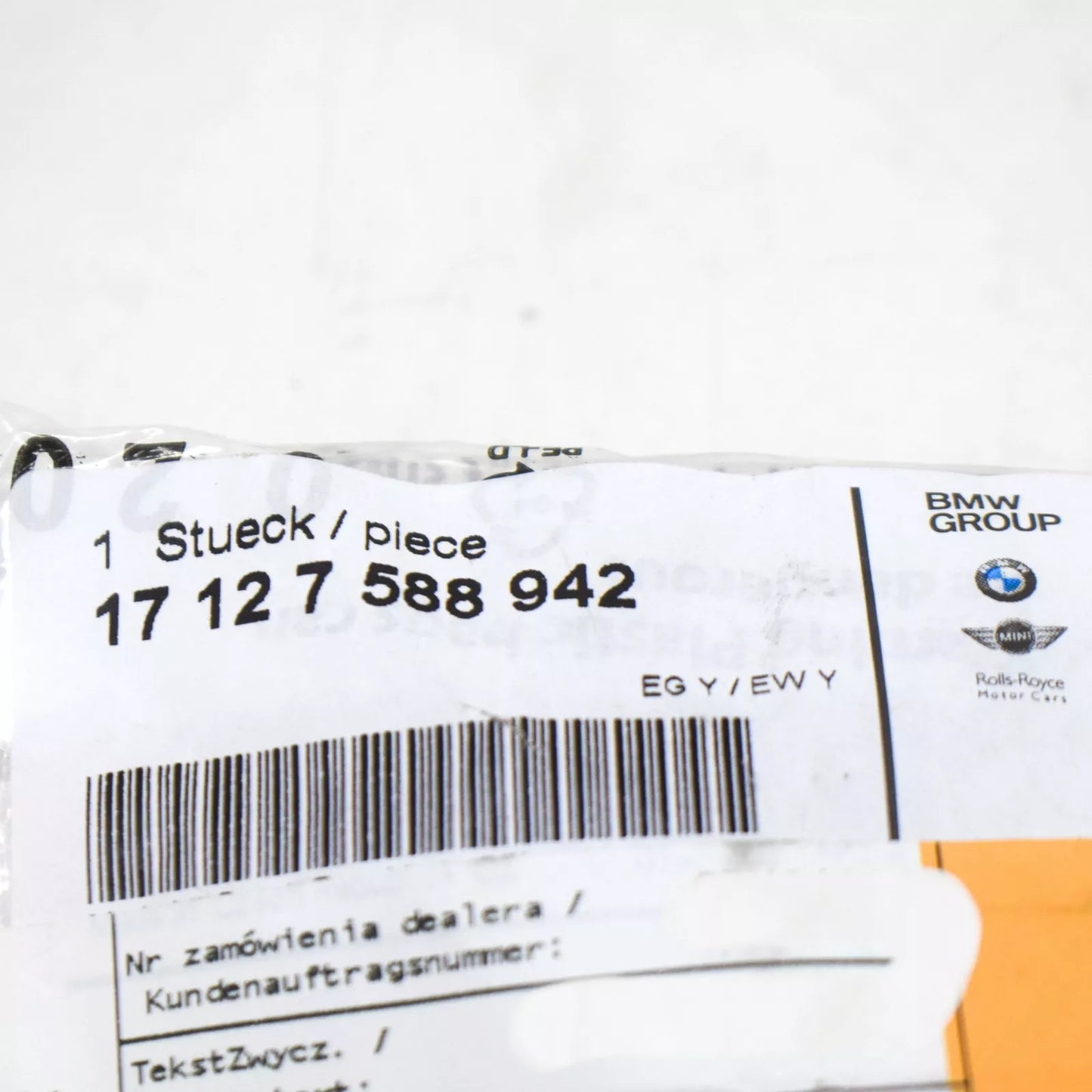 NEW BMW 5 GT F07 ENGINE OIL COOLER PIPE CLIP 17127588942 ORIGINAL