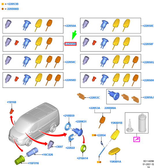 new ford transit custom mk1 complete vehicle lock set 2253238 original
