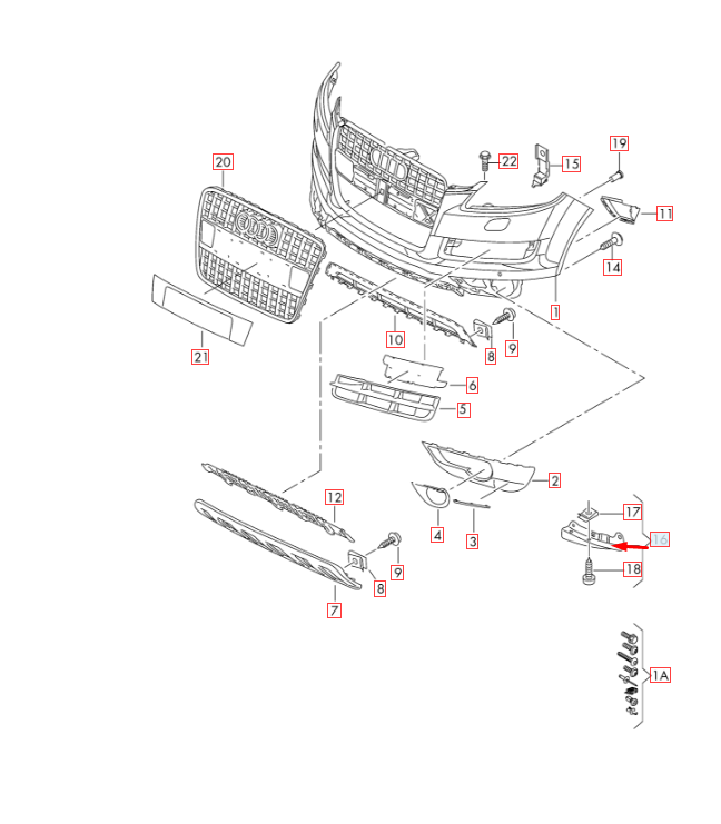 NEW AUDI Q7 4L FRONT LEFT FENDER SPOILER MOLDING 4L0807513D ORIGINAL