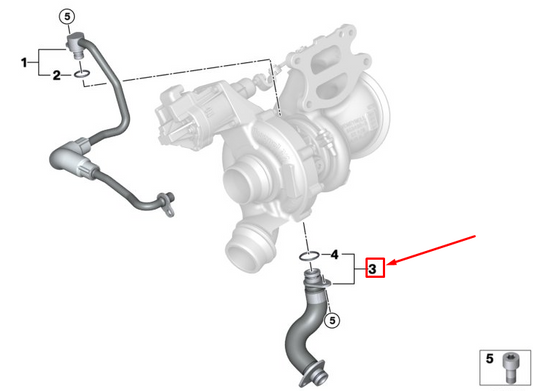 new bmw 3 g20 exhaust turbocharger oil return line 11428629970 original