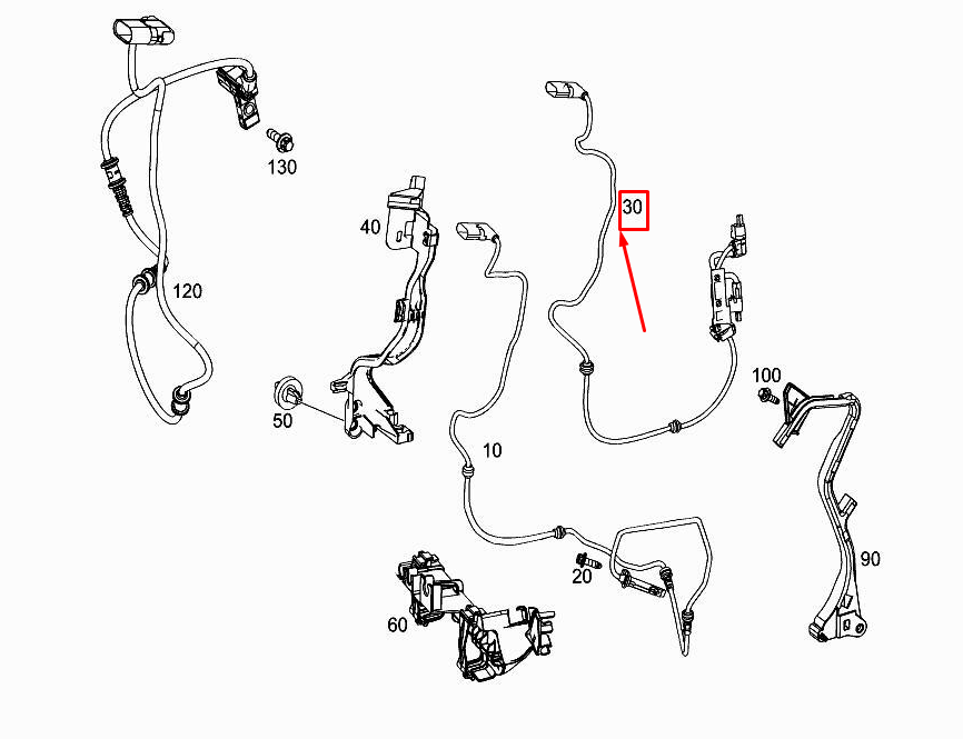 NEW MERCEDES-BENZ GLC X253 FRONT LH DAMPER ADJUSTMENT WIRING A2535406902