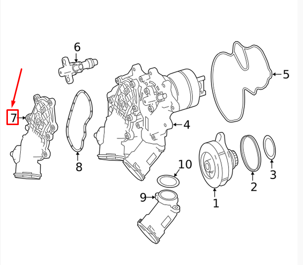 NEW MERCEDES-BENZ E W213 ENGINE COOLANT WATER INLET A1772003800 ORIGINAL