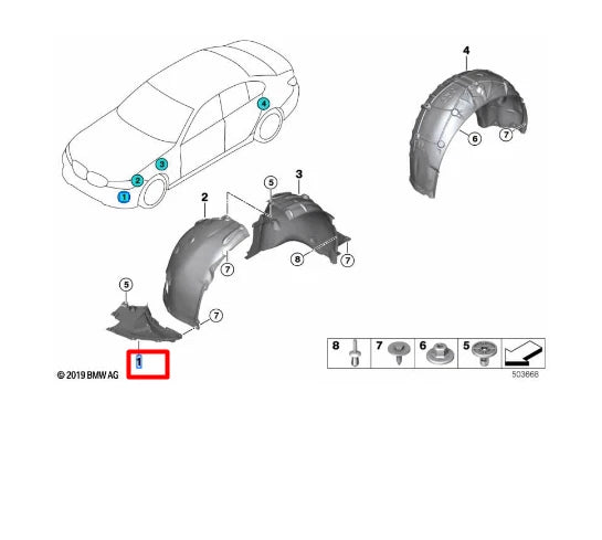 NEW BMW 2 COUPE G42 FRONT LEFT WHEEL HOUSING BOTTOM COVER 51718098221 ORIGINAL