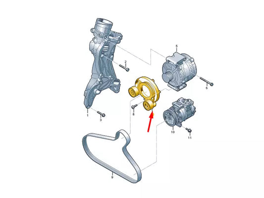 NEW AUDI A4 AVANT B9 POLY V-BELT TENSIONER 06N903133A ORIGINAL