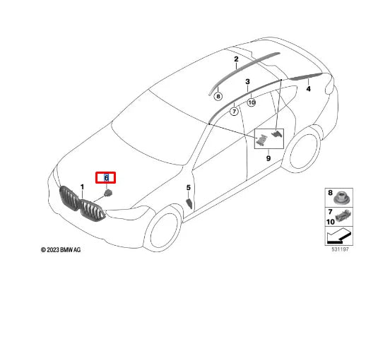 NEW BMW X5 G05 FRONT CAMERA SYSTEM PLUG 51117933177 7933177 ORIGINAL