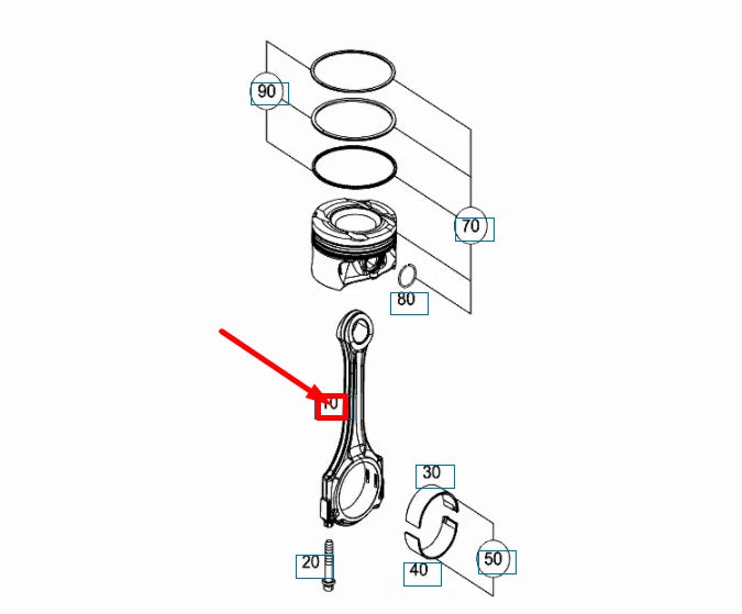 NEW MERCEDES-BENZ A W176 CONNECTING ROD A2700300420 NE W ORIGINAL