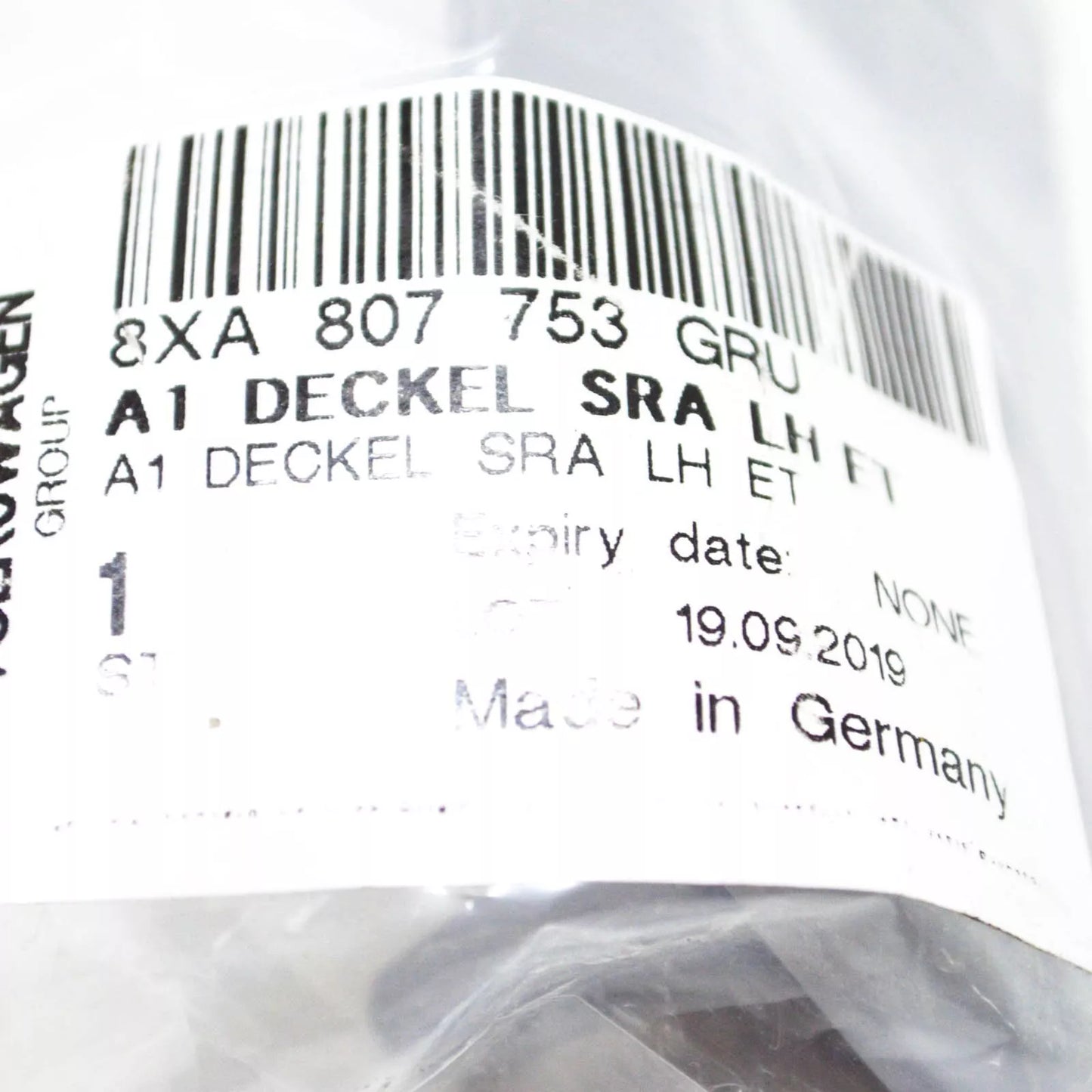 NEW AUDI A1 8X FRONT LEFT HEADLIGHT WASHER COVER 8XA807753GRU ORIGINAL