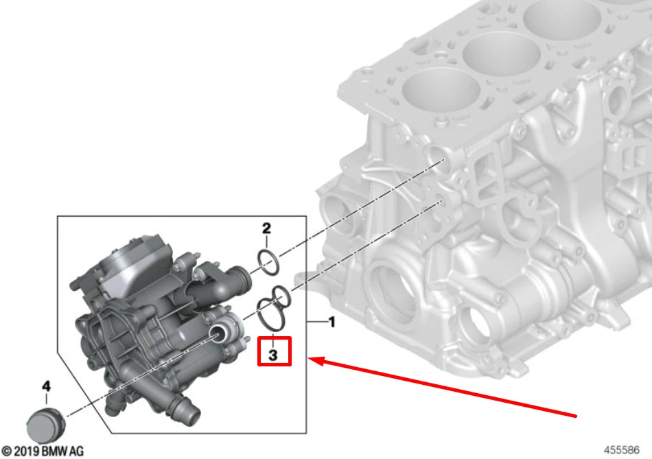 NEW BMW 5 G30 ENGINE COOLING GASKET 11538658574 8658574 ORIGINAL
