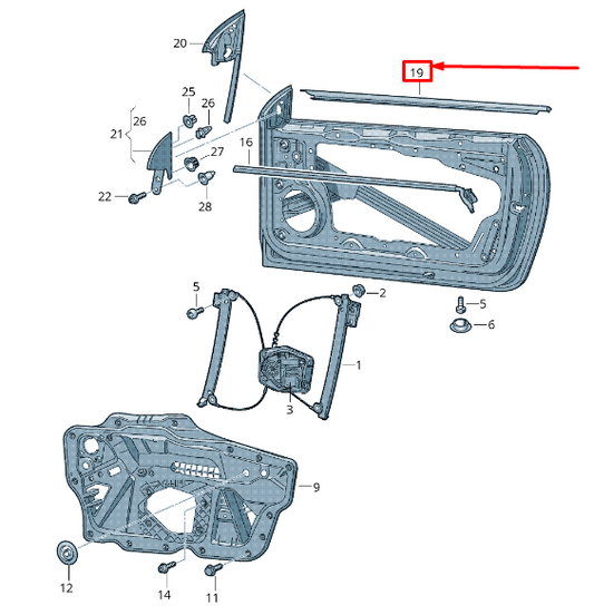 new vw eos 1f front left outer window aperture seal 1q0853955e041 original