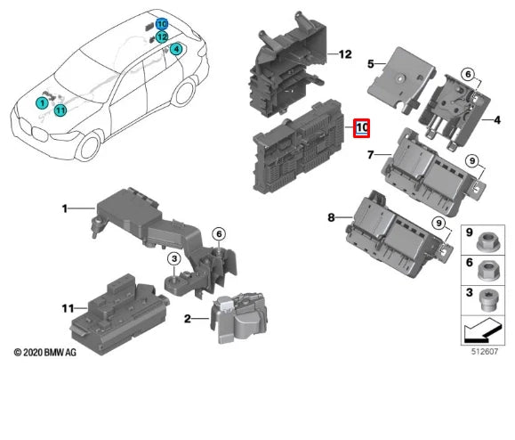 NEW BMW 3 G20 FUSE BOX 61145A0E7D0 5A0E7D0 ORIGINAL