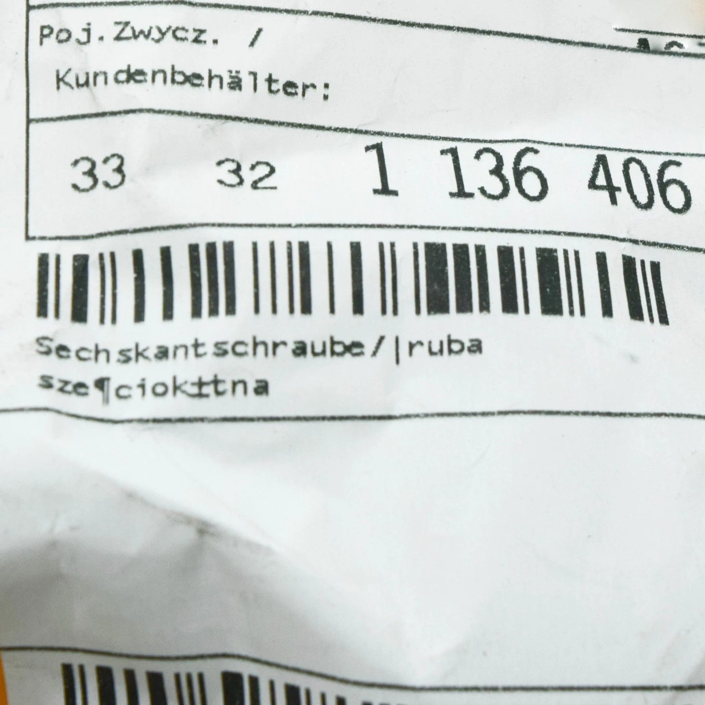 NEW BMW 5 TOURING E34 REAR AXLE SUPPORT HEX BOLT 33321136406 ORIGINAL