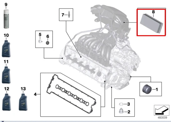 NEW BMW K48 K1600 GT AIR FILTER ELEMENT 13717712317 ORIGINAL