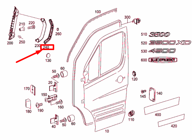 NEW MERCEDES-BENZ SPRINTER W906 FRONT DOOR GRAB HANDLE A90681500367J69 ORIGINAL