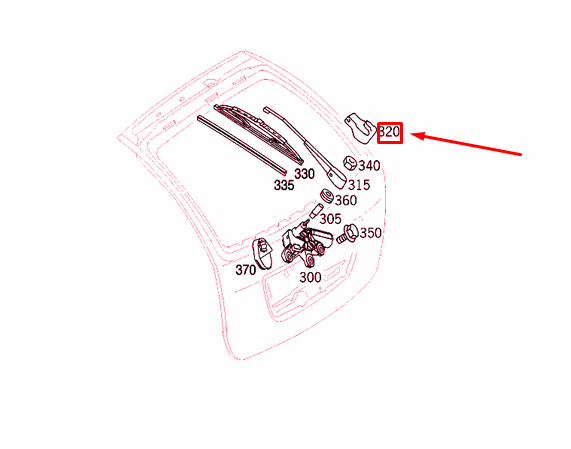 NEW MERCEDES-BENZ C T-MODEL S203 REAR WIPER ARM COVER CAP A2038240449 ORIGINAL